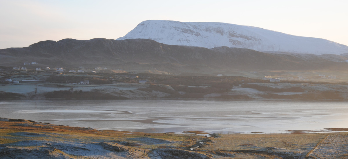 A view of Muckish mountain on a cold winters day